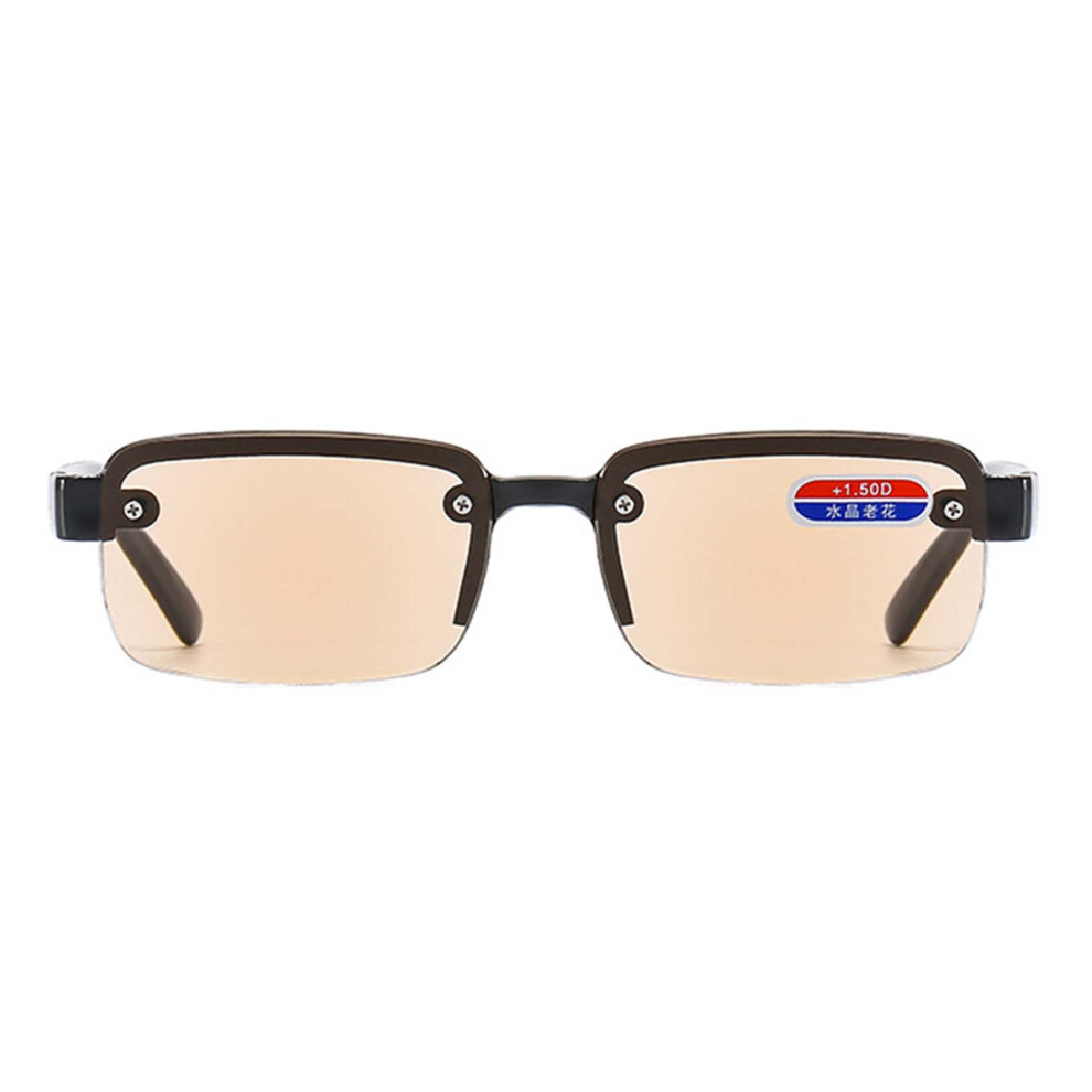 Dachuang Beauty Black ( Frame Tea Slices, 100) Rimless Hd Reading Glasses