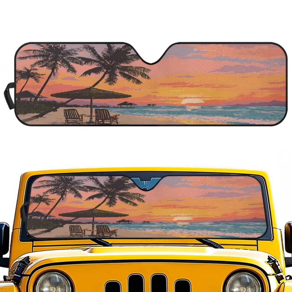Hawaiian Palm Tree Sun Shade For Jeep Wrangler Tj Jk Jku 9085618945517