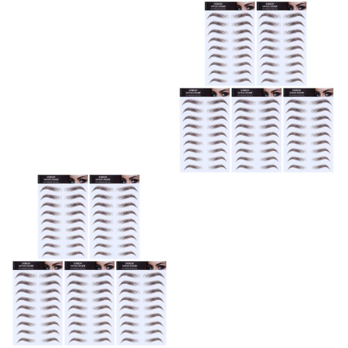 10Pièces Impression Sourcils Artificiels Bruns 2