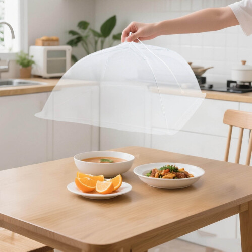 Couvercle alimentaire réutilisable en filet pliable 43 x 43 cm