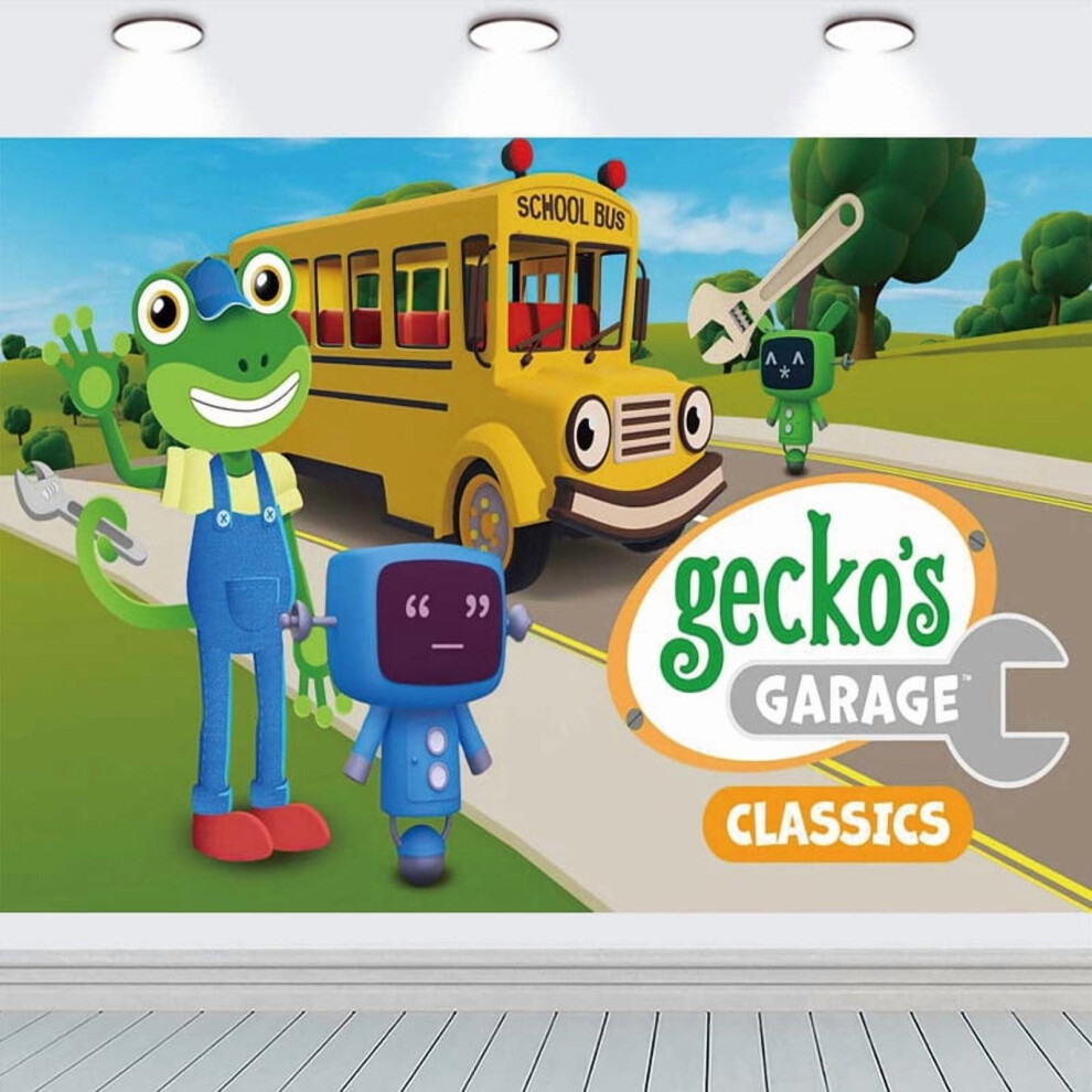 Gecko's Garage Backdrop Banner For Birthday Photo Background 9043876502545
