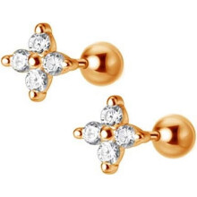 18G CZ Mini Flower Stud Earrings in S925 Sterling Silver – Hypoallergenic Cartilage/Helix/Tragus Screw-Back Jewelry for Women