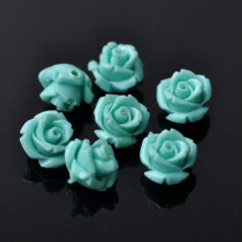 20 Stück blütenförmige, 10 mm große, lose künstliche Korallenharzperlen für die Schmuckherstellung - 22#