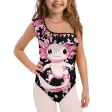 Culaith snámha aon phíosa do chailíní: Axolotl Cherry Blossom Tankini, Strapaí inchoigeartaithe, poileistear/spandex, méid 11-12