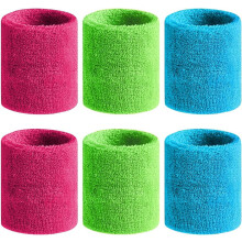 Faixas de pulso para homens e mulheres – Faixas de algodão atoalhado que absorvem a umidade para tênis, basquete, corrida e academia –