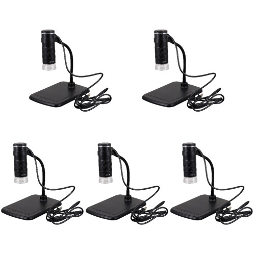 5Pièces Microscope USB Noir Téléphone Hd 1000X LED 1