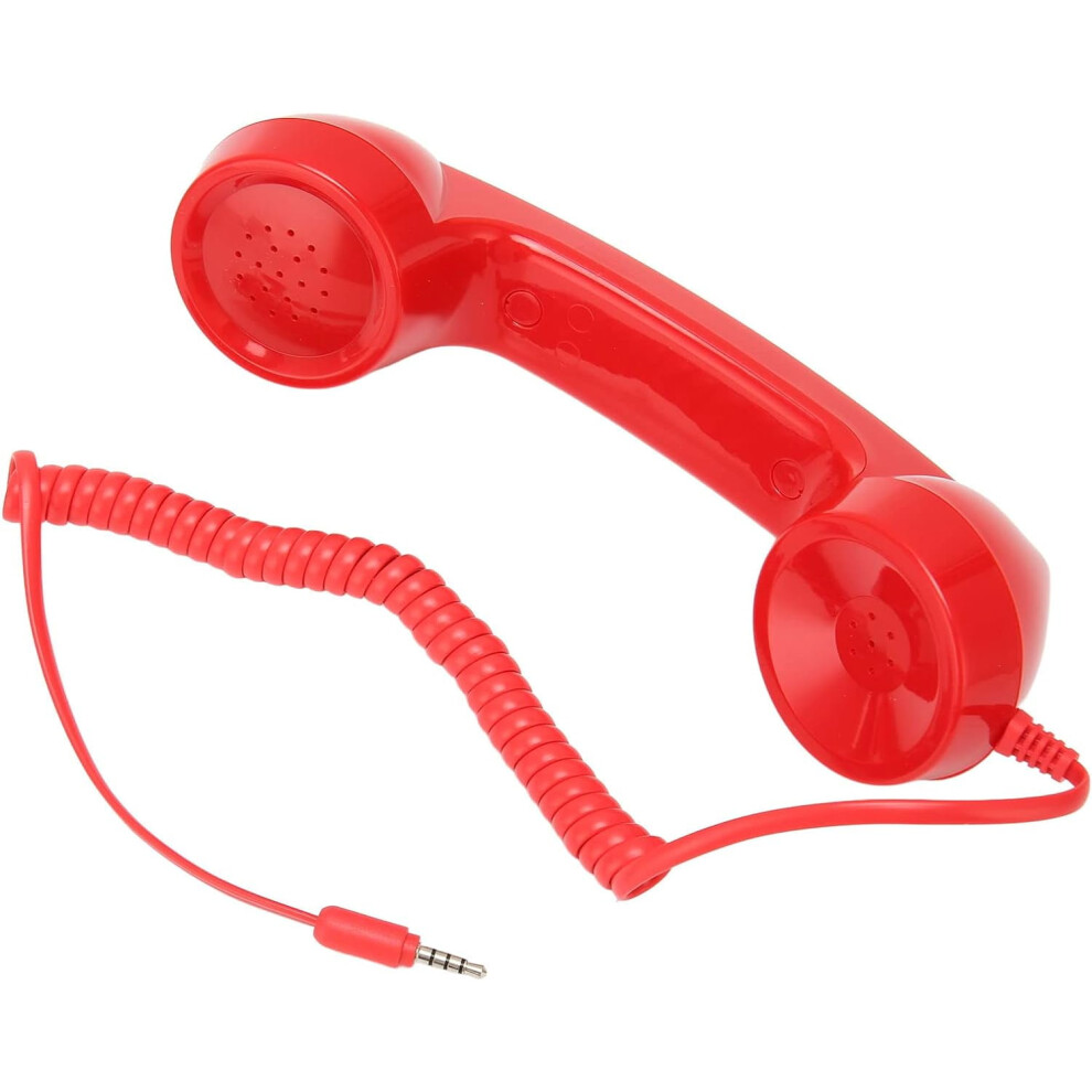 Fosa Handheld Receiver For Smartphone, 3.5Mm Retro Wi Handset Mic & Speaker, Radiation-Proof (Red) Red 9097180841142