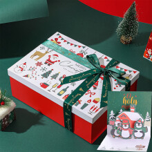 Boîtes cadeaux de Noël blanches avec couvercles et carte – Grandes boîtes en carton robustes et luxueuses pour cadeaux et petits présents