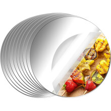 Lot de 10 assiettes rondes en acrylique miroir (15 cm) – Centres de table argentés effet miroir pour mariages, fêtes, bougeoirs et décorations