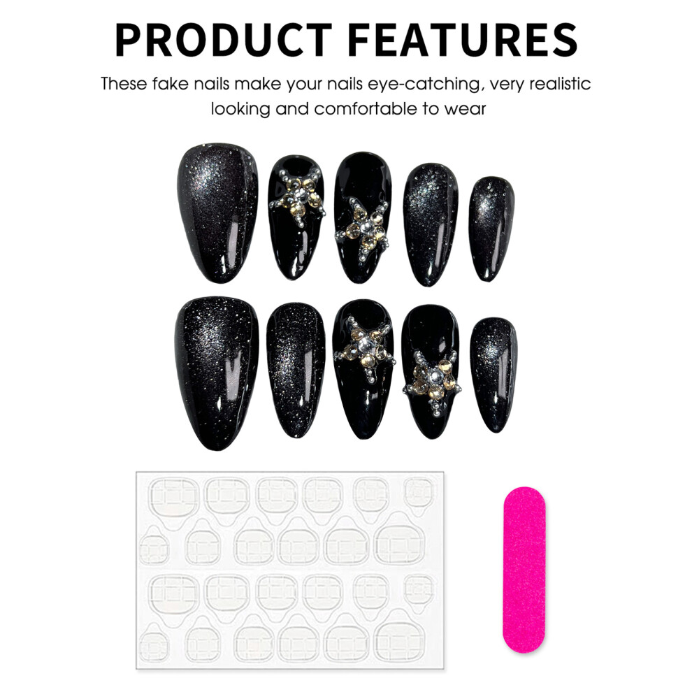 Dachuang Beauty (S) Stage Black Cat Fake Nails - Chip & Smudge Proof
