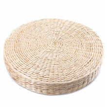 Coussin de sol rond en rotin, coussin tatami en rotin, oreiller rond tressé à la main pour la méditation bouddhiste, 40 cm (15,75 pouces).