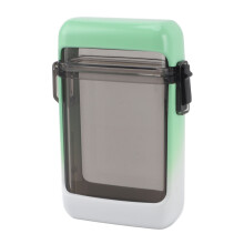 Waterproof Plastic Cigarette Case Holder 110x65x28mm Green & White