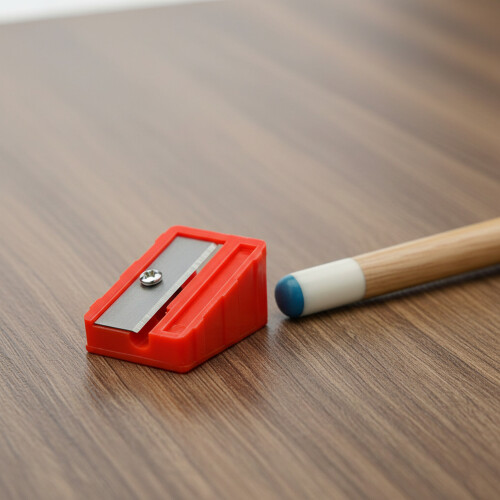 (Red) Cue Tip Repair Tool Pencil Sharpener Style Shaving Replacement Accessory For Billiards 2