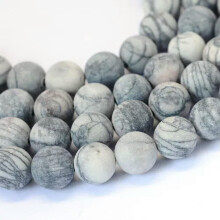 5 hebras de cuentas sueltas de piedras preciosas naturales genuinas, espaciadoras redondas lisas de 8~8,5 mm - Seda negra esmerilada