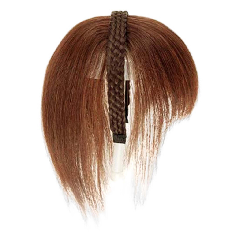 Dachuang Beauty (Light Brown) Full Bangs Wig Headband - Invisible Hair Cover For Women