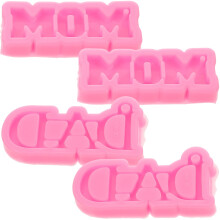 Moule à chocolat en silicone rose, lot de 4, 8 x 3 x 1,5 cm