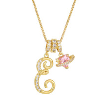 Gold 3-Layer Initial Pendant Necklace for Women