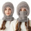 Winddichte Schalmütze mit Maske, Damen-Wintermütze mit Fleecefutter 1