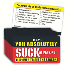 Bad Parking Business Cards - 50 Pcs Learn To Park Cards - Funny Parking Violation Tickets, 2 x 3.5 Inches