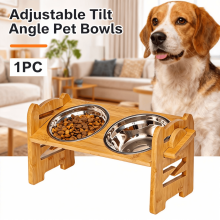 Elevated Dog Bowls,Adjustable Raised Bowl Stand with 2 Thick Stainless Steel Food Bowls Non-Slip Feeder Adjusts