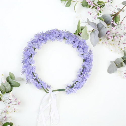 Lavendelblomst hårkrone til piger 1