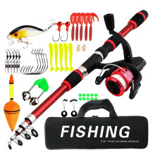 Telescopic Fishing Rod and Reel Combo 6 ft Fiberglass