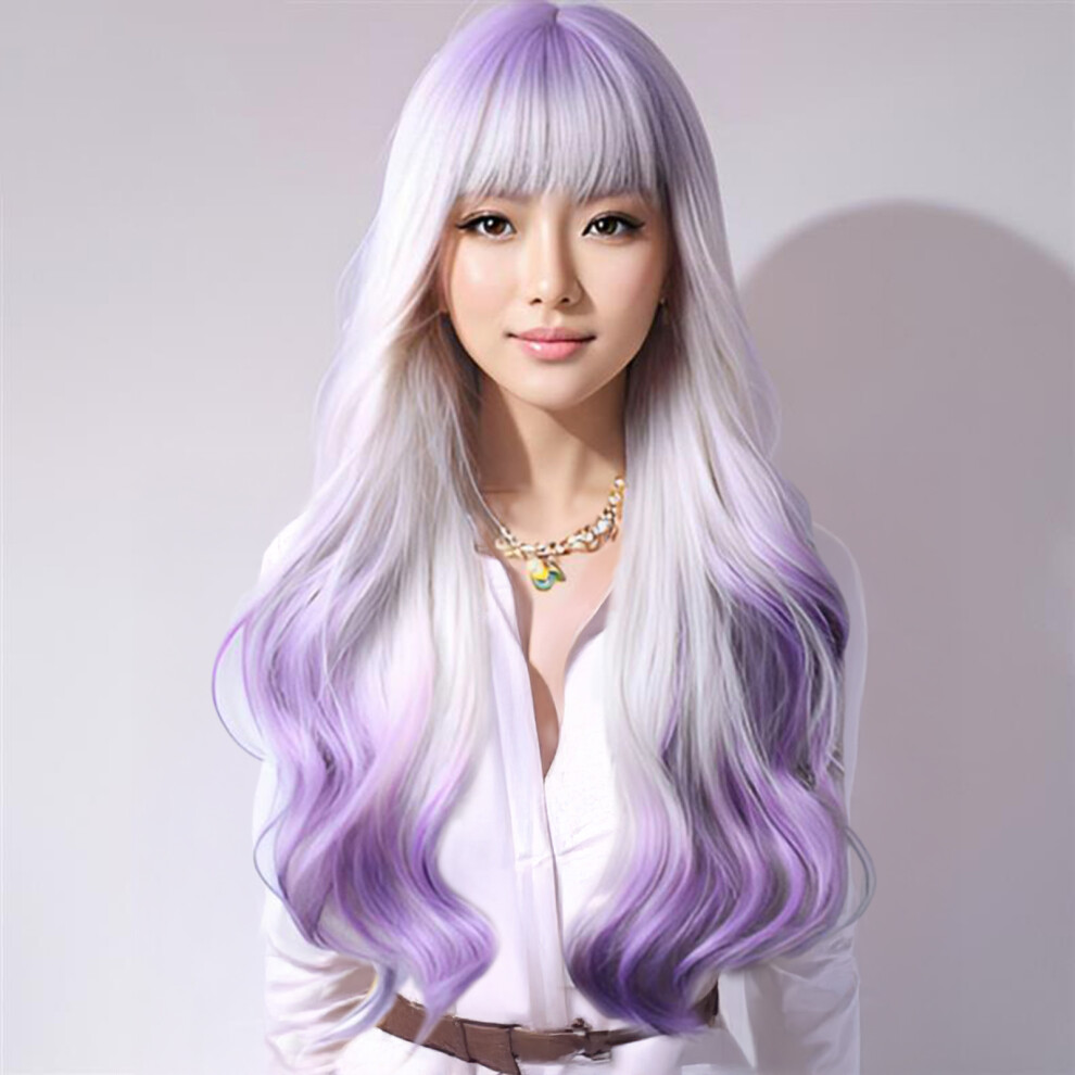 Roc-Electron Natural Wavy Gradient Synthetic Wig For Photography