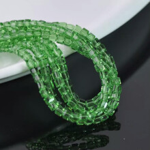 Lote de 100 cuentas sueltas de cristal facetado en cubo pequeño de 4 mm para joyería DIY - 36# Verde