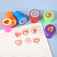20Pcs Assorted Color Heart Stampers Compact Self Inking Stamps for Classroom Rewards