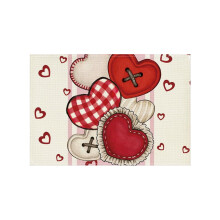 Linen Placemats Heart Letter Print Heat Resistant 12x18 Inch