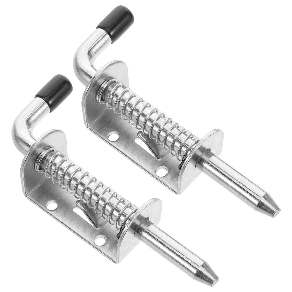 2Pcs Heavy Duty Iron Spring Loaded Latch Pins Mechanical Hinge Safety Clips Cabinet Door Locking Pins Automotive Latch Furniture Hardware 9132278036236