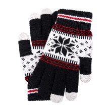 (Black) Touchscreen Knit Gloves for Walking & Cycling
