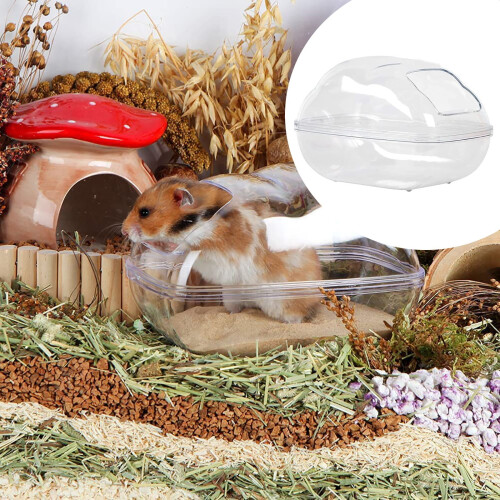Hamster Bathtub and Sand Bath Box Transparent Habitat with 1