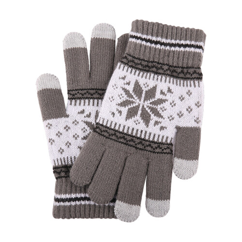 (Gray) Touchscreen Knit Gloves for Walking & Cycling
