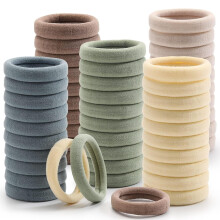 100 Pcs Thick Seamless Hair Ties, Ponytail Holders Hair Accessories No Damage for Thick Hair, Christmas Accessories Gifts (Light Theme Colors)