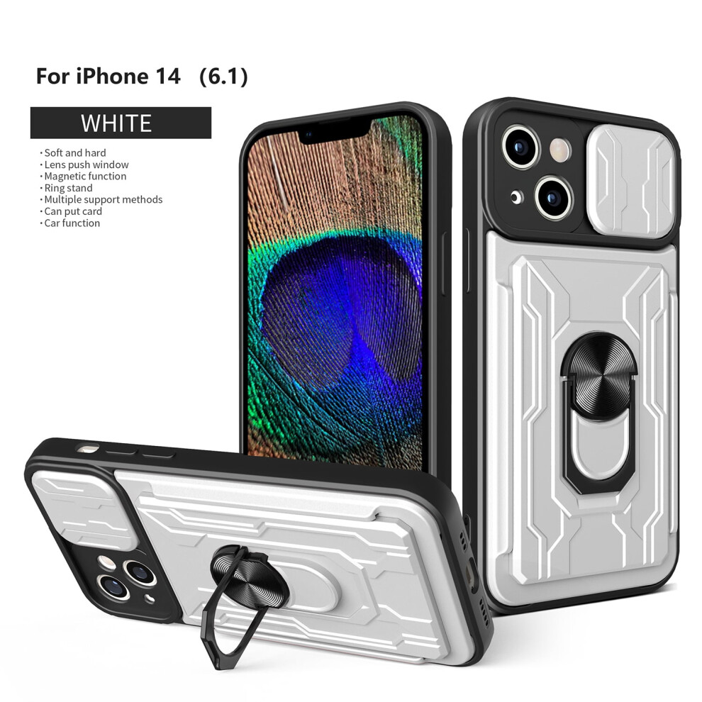 Iphone 14 Case With Sliding Camera Cover, Card Holder & Magnetic Kickstand Â Heavy Duty Protective Case For Compatible With Iphone 14 6.1" (2022), 9401284756668