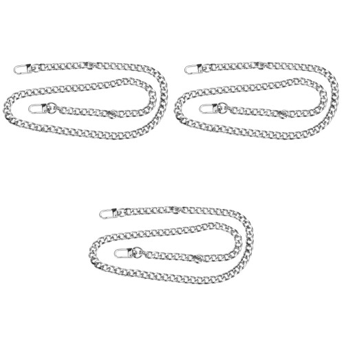 3Pièces Sangles Sac Argent Métal Polyvalentes Pour Épaule 2