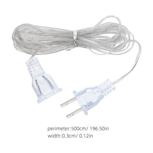 Transparent Extension Cord for String Lights 15 ft PVC 1