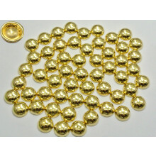 200 ronde, goudkleurige acryl cabochons met bolle vorm, 10 mm, zonder gat, boogvormig middenstuk