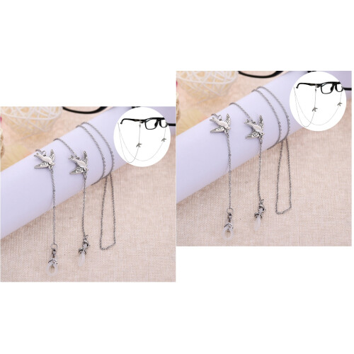 2Pièces Chaînes Argentées Pour Lunettes, Élégants Et Solides 2