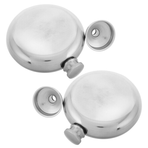 2 Pcs Lightweight Wine Bottle Drinking Flasks for Alcohol Silver