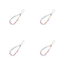 4Pièces Lanières Téléphone Multicolores En Argile Polymère Antiperte
