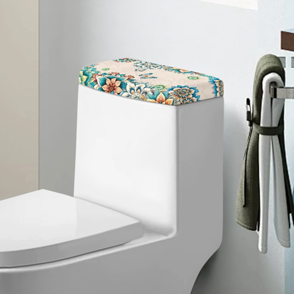 Boho Mandala Flower Toilet Tank Lid Cover, Butterfly Design, 2 Pcs Universal Protective Covers Compatible With Most Standard Toilet Tanks 9159796004615