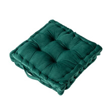 Squares Seat Cushions with Handle, Thick Floor Pillows, Outdoor/Office/Kitchen/Rocking Chairs – Dark Green, Easy Care