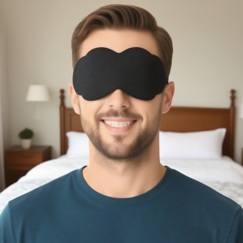 Lightweight and Comfortable, Super Soft, Adjustable Contoured Eye Mask for Sleeping, Shift Work, Naps, Best Night Blindfold Eyeshade for Men