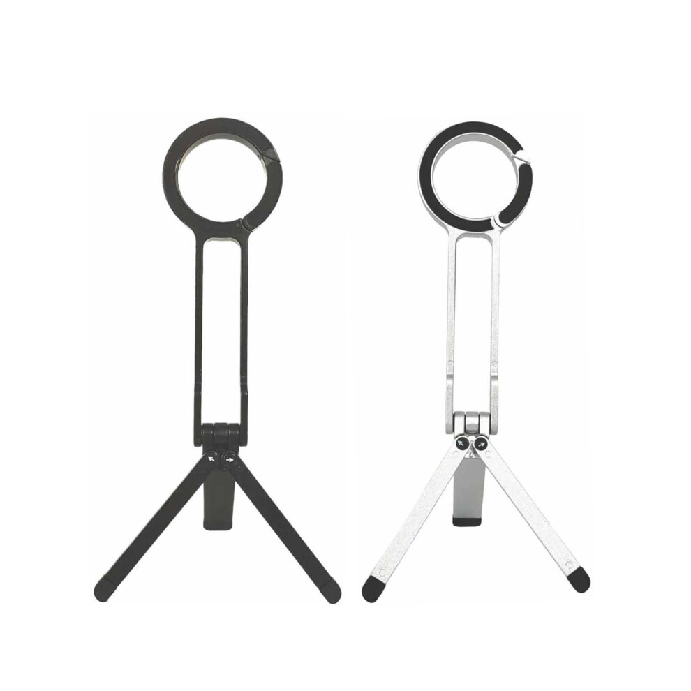 Magnetic Phone Tripod Compatible With Iphone, Magsafe Mini Tripod Â Aluminum Double-Side Stand, Strong Magnets, Foldable Hook, 180 Rotation, Cold Black/Silver 9132278036854