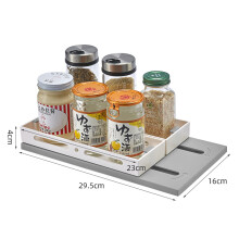 (Single-layer pull-out storage rack K2030 gray) Metal Spice Rack - Pull Out, Space Saving