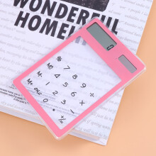 Desk Ultra-Thin Calculator LCD Screen Calculator Student 1pc Pink