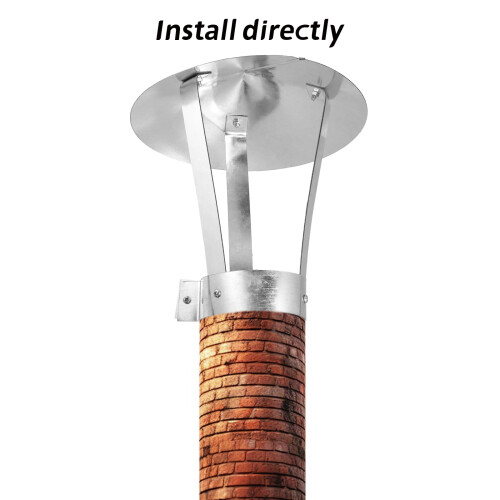 Chimney Cover Cap Iron Silver 1Pack Rainproof Protector for Home 1