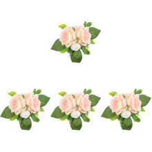 4Pièces Toppers Fleurs Simulées Multi Pour Gâteau De Mariage Et Fête
